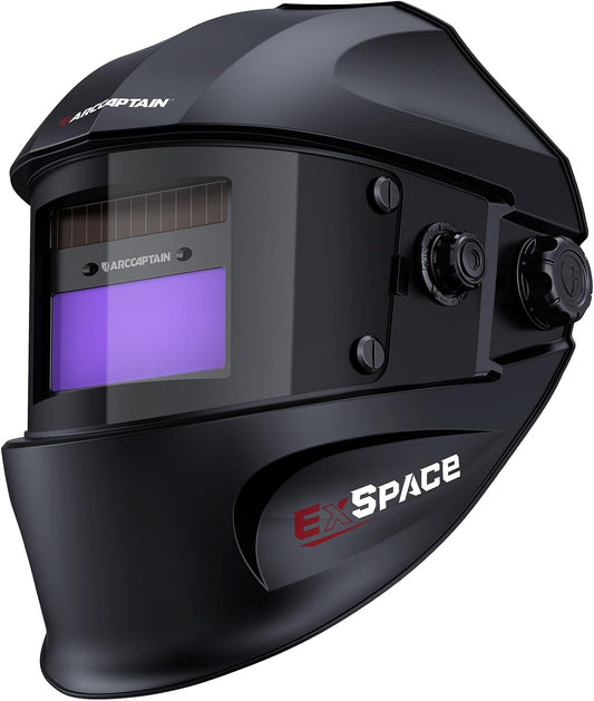 True Color Auto Darkening Welding Helmet with Upgraded Arc Sensor, 1/1/1/1 Top Optical Clarity Solar Power Welding Hood, 1/25000S Response Time, 4/9-13 for TIG MIG ARC Welding Mask