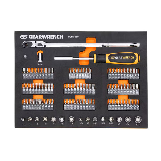 1/4 In. Drive Micro Bits Mechanics Tool Set in Foam Storage Tray (105-Piece)