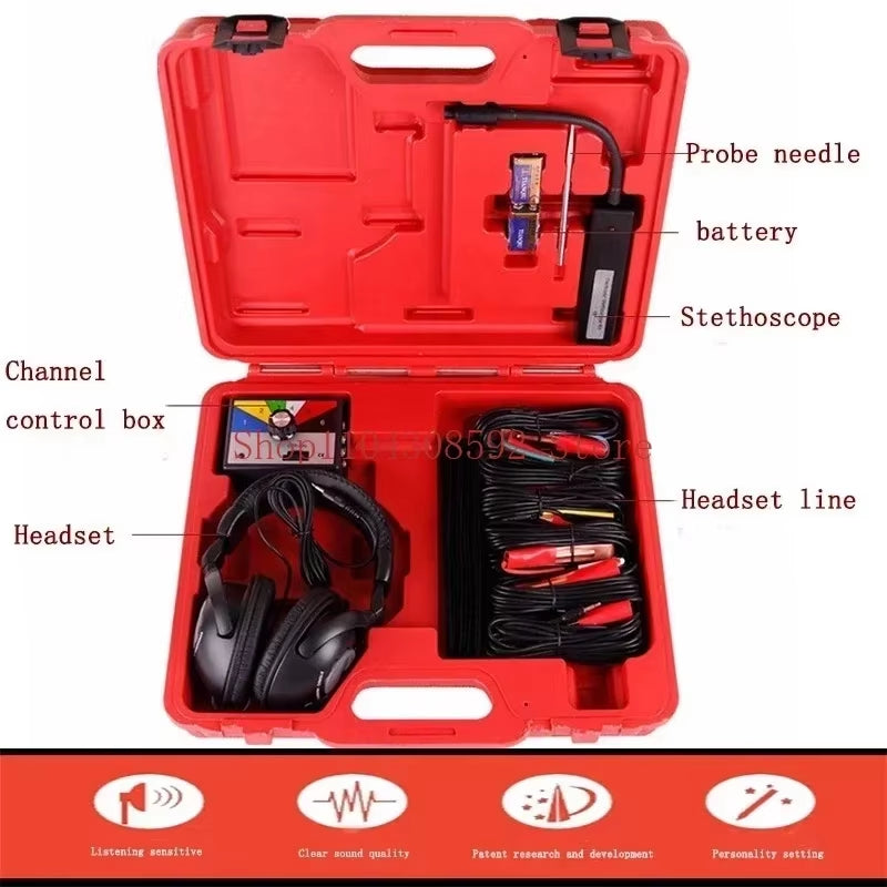 1 Set Combination Electronic Stethoscope Kit Auto Car Mechanic Noise Diagnostic Tool Six Channel Auto Mechanic Tools